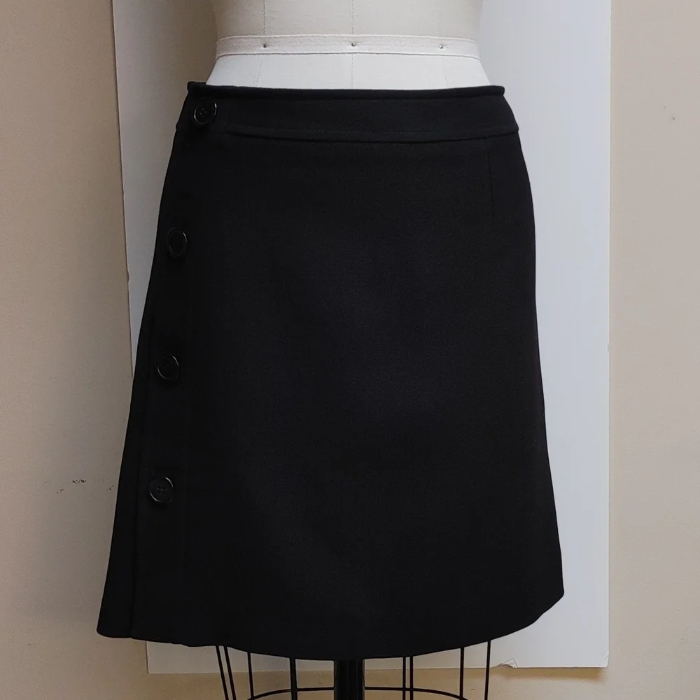 Short Black A-Line Skirt French Designer